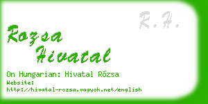 rozsa hivatal business card